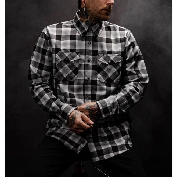 Dixxon Other - NWOT DIXXON Mickey Black & White Plaid Flannel Button Up Shirt Men's Medium